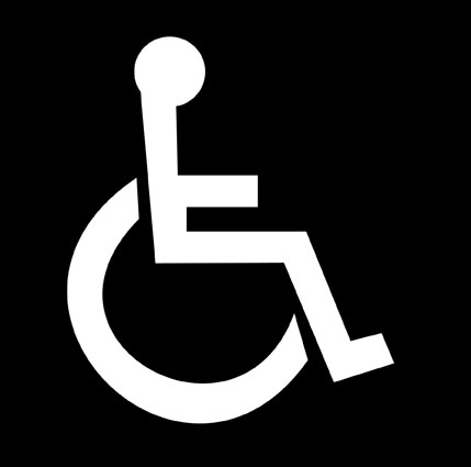Kansainvälinen ISA-pyörätuolisymboli.