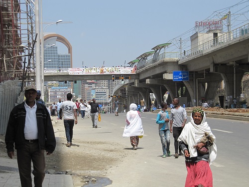 Addis Abeban kaupunkinäkymä.