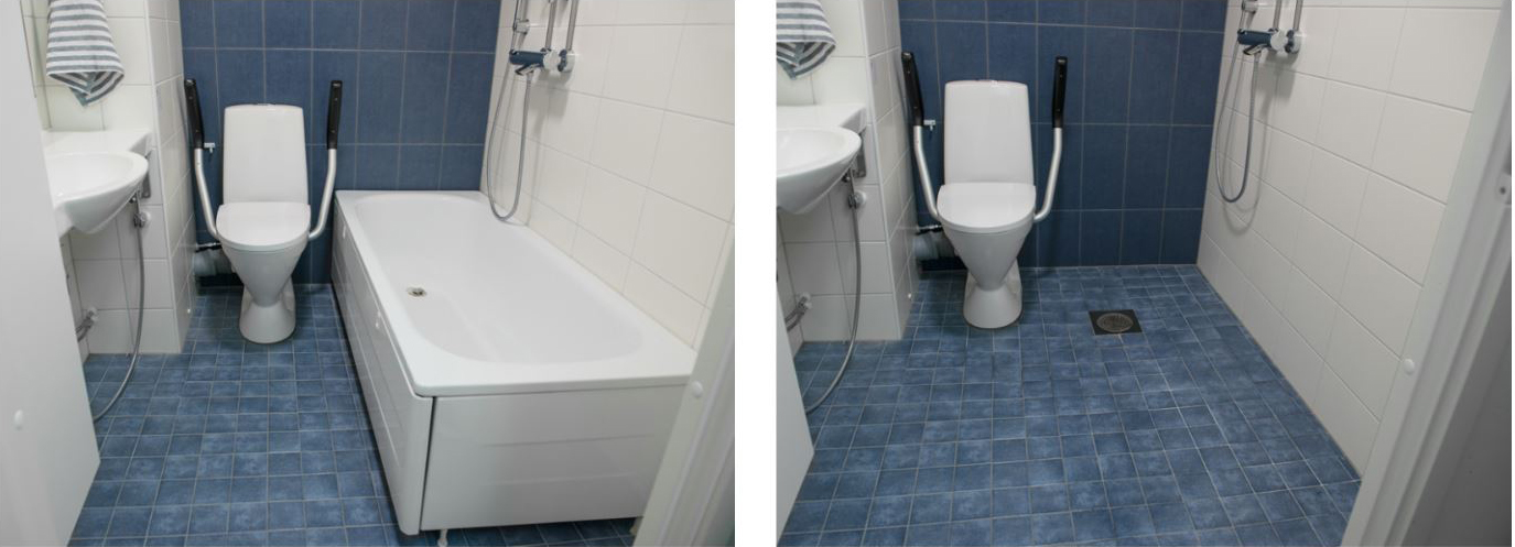 Esimerkki kerrostaloasunnon kylpyhuoneen korjaustyöstä.