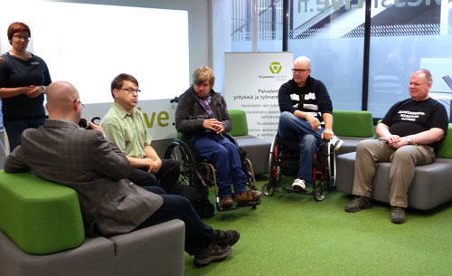 Kuopion messilive-lähetyksessä vammaiset yrittäjät keskustelevat yrittäjien tilanteesta ja tukimuodoista.