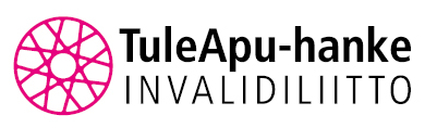 Invalidiliiton TuleApu-hankkeen logo vaaleanpunainen ratas