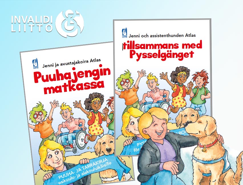 Puuhakirja kannet suomeksi ja ruotsiksi