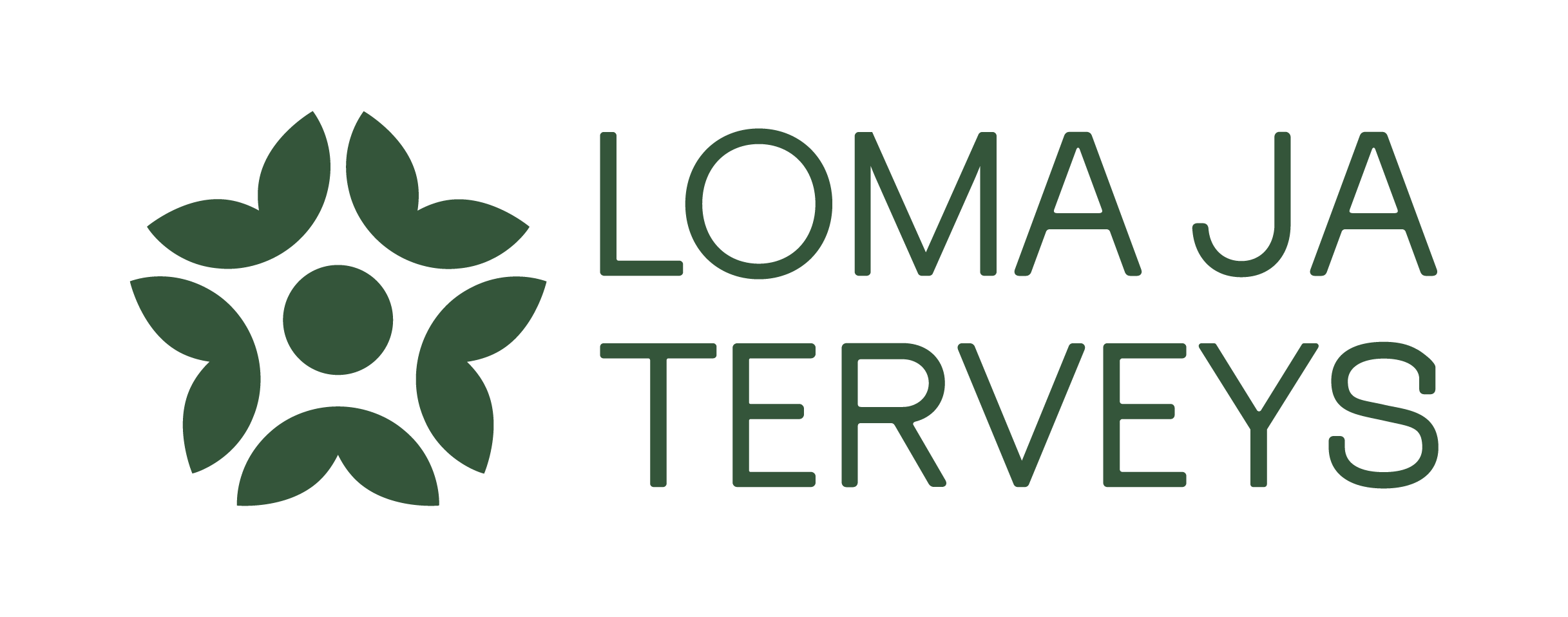 Loma ja terveys ry:n logo apilalla ja vihreällä tekstillä