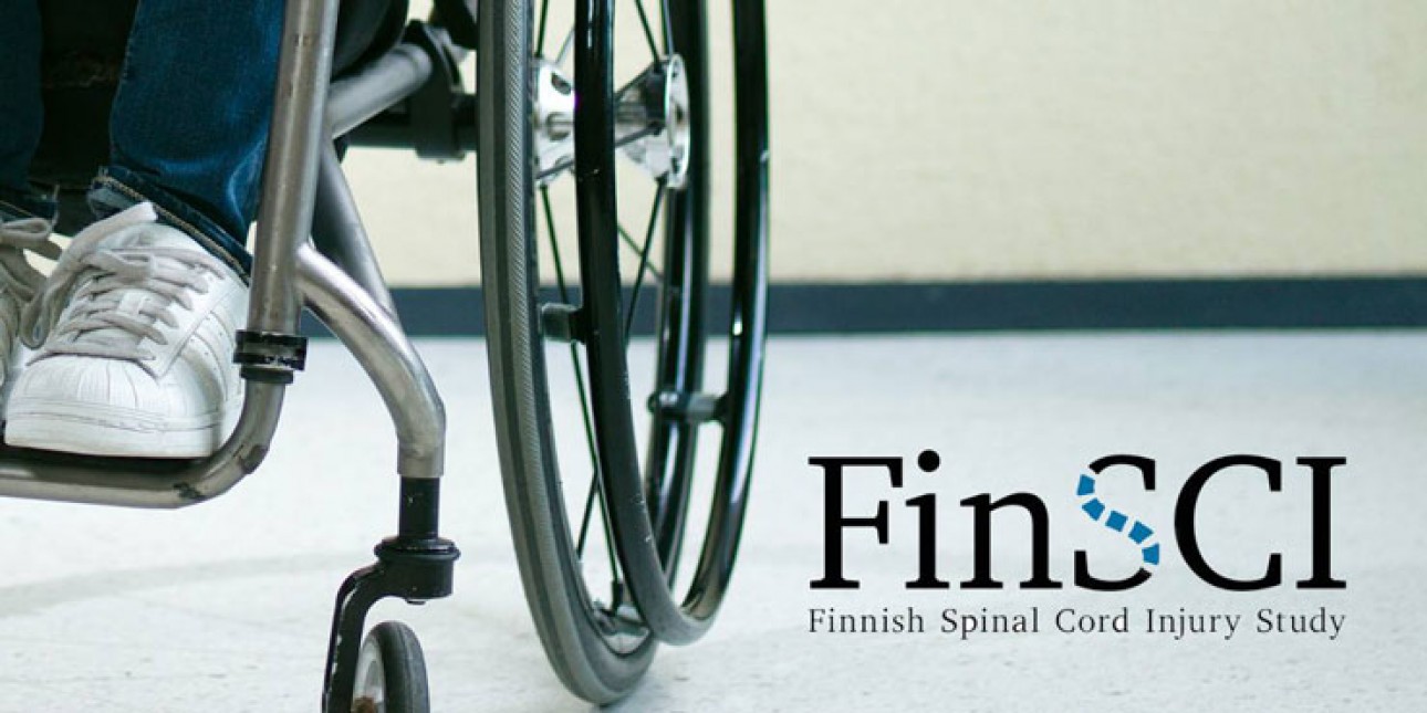 pyörätuoli ja FINSCI-logo. Kuvituskuva.