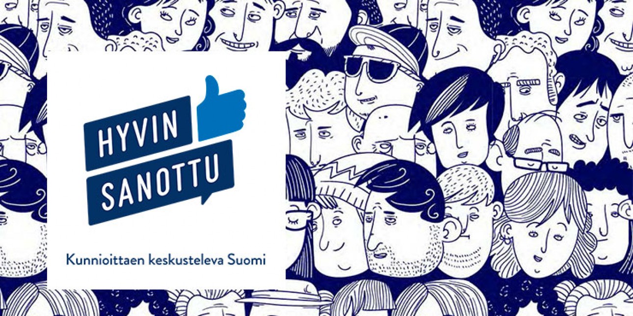 Hyvin sanottu -logo. Kuvituskuva.