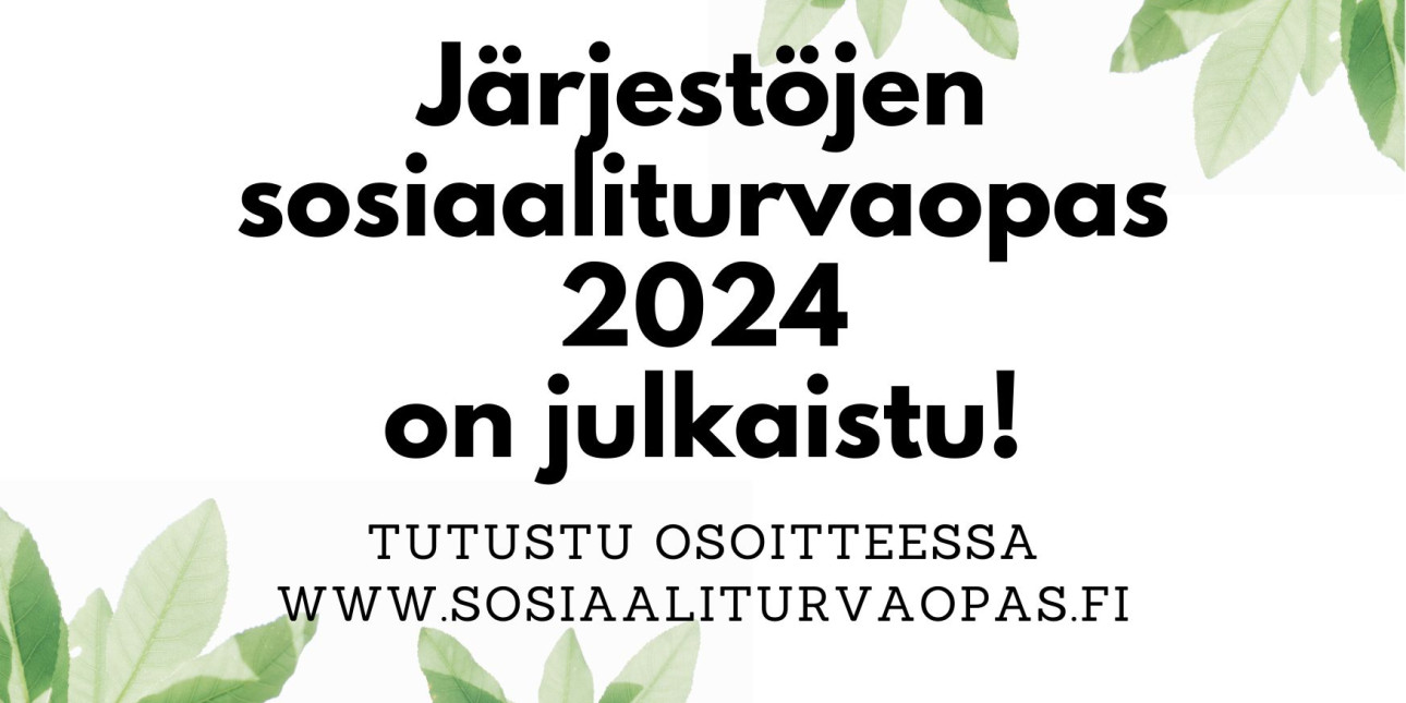 Kuvituskuva, jossa teksti järjestöjen sosiaaliturvaopas 2024 on julkaistu