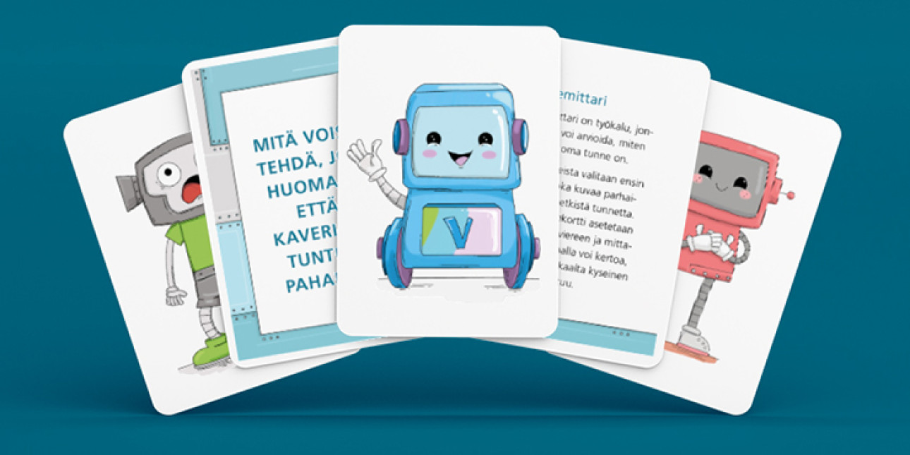 Tunnetaitokortti, jossa on robotin kuva