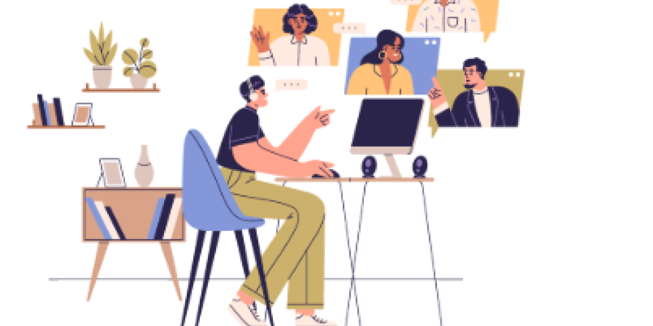 Ihmisiä keskustelemassa verkossa.