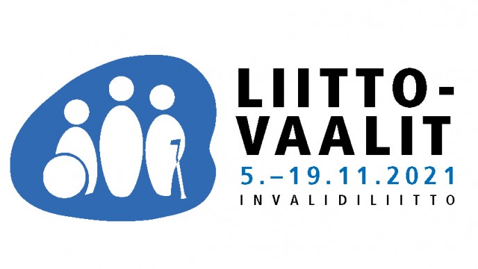 Invalidiliiton liittovaalit ilmeen mukainen piirroskuva. Kuvituskuva.