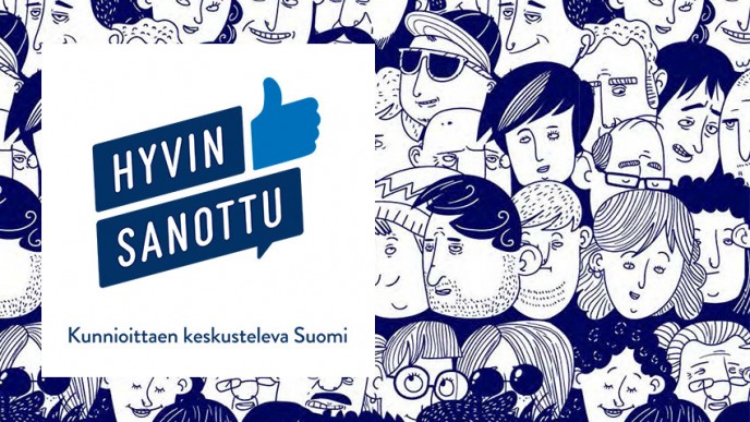 Hyvin sanottu -logo. Kuvituskuva.