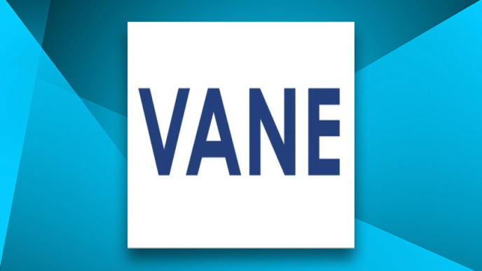 VANEn logo sinisellä taustalla